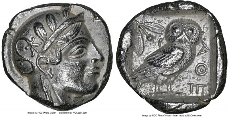ATTICA. Athens. Ca. 455-440 BC. AR tetradrachm (24mm, 17.08 gm, 9h). NGC Choice ...