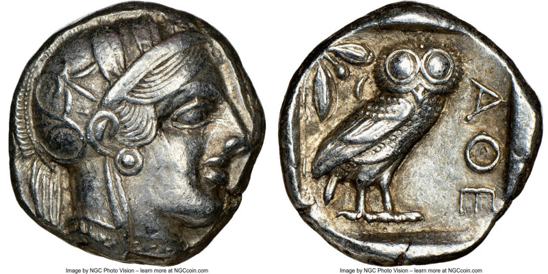 ATTICA. Athens. Ca. 440-404 BC. AR tetradrachm (23mm, 17.17 gm, 4h). NGC XF 5/5 ...