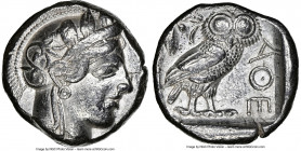 ATTICA. Athens. Ca. 440-404 BC. AR tetradrachm (23mm, 17.12 gm, 5h). NGC Choice VF 5/5 - 4/5. Mid-mass coinage issue. Head of Athena right, wearing ea...