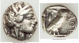 ATTICA. Athens. Ca. 440-404 BC. AR tetradrachm (24mm, 16.74 gm, 9h). VF. Mid-mass coinage issue. Head of Athena right, wearing earring, necklace, and ...