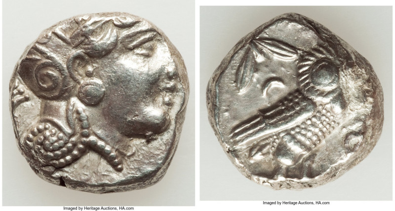 ATTICA. Athens. Ca. 393-294 BC. AR tetradrachm (20mm, 17.02 gm, 9h). XF. Late ma...