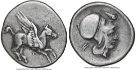 CORINTHIA. Corinth. Ca. 4th century BC. AR stater (23mm, 8.35 gm, 9h). NGC Choice Fine 4/5 - 3/5, die shift. Ca. 405-345 BC. Pegasus flying right, Ϙ b...