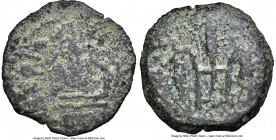 JUDAEA. Roman Procurators. Pontius Pilate (AD 26-36). AE prutah (14mm, 11h). NGC Fine. Jerusalem, dated Regnal Year 16 of Tiberius (AD 29/30). TIBEPIO...