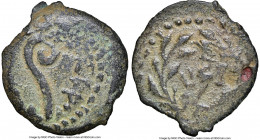 JUDAEA. Roman Procurators. Pontius Pilate (AD 26-36). AE prutah (16mm, 5h). NGC VF. Jerusalem, dated Regnal Year 17 of Tiberius (AD 30). TIBEPIOY KAIC...