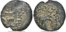 JUDAEA. The Jewish War (AD 66-70). AE prutah (17mm, 5h). NGC Choice VF. Jerusalem, Year 2 (AD 67/8). Year Two (Paleo-Hebrew), amphora with broad rim a...