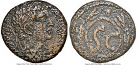 SYRIA. Antioch. Tiberius (AD 14-37). AE as (26mm, 11h). NGC Choice Fine. Antioch, AD 31-32. TI CAESAR AVG TR POT XXXIII, laureate head of Tiberius rig...