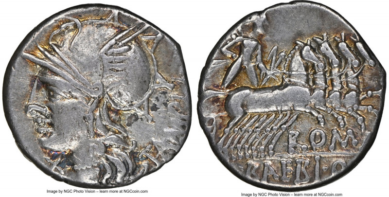 M. Baebius Q.f. Tampilus (ca. 137 BC). AR denarius (16mm, 3.87 gm, 7h). NGC VF 5...