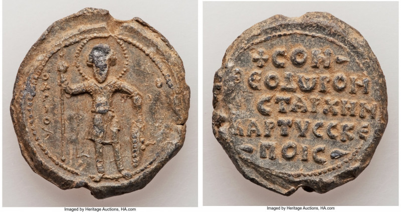 BYZANTINE. Theodore, Ca. AD 12th-13th centuries. Lead seal (26mm, 13.35 gm, 12h)...