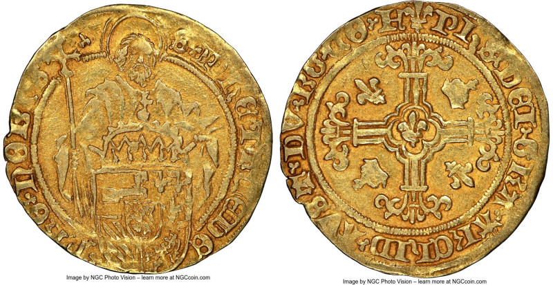 Flanders. Philip the Fair gold Florin ND (1482-1506) AU55 NGC, Bruges mint, Fr-2...