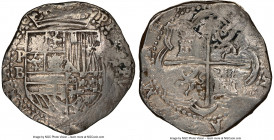 Philip II or Philip III Cob 8 Reales ND (1578-1603) P-B VF Details (Tooled) NGC, Potosi mint, KM5.6. 39mm. 27.03gm. 

HID09801242017

© 2020 Herit...