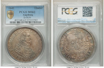 Augsburg. Free City "City View" Taler 1641 MS62 PCGS, KM77, Dav-5039. With the names and titles of Emperor Ferdinand III. Taupe-gray and teal toning. ...