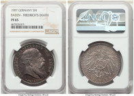 Baden. Friedrich I Proof 5 Mark 1907 PR65 NGC, Karlsruhe mint, KM279. Commemorates death of Friedrich. 

HID09801242017

© 2020 Heritage Auctions ...