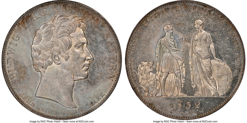 Bavaria. Ludwig I Taler 1832 MS61 NGC, Munich mint, KM761. Prince Otto of Bavari...