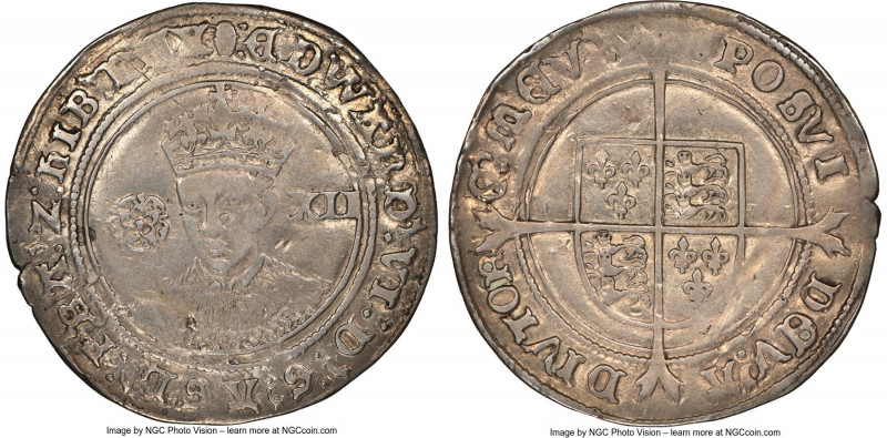 Edward VI (1547-1553) Shilling ND (1551-1553) VF30 NGC, Tower mint, Tun mm, Fine...