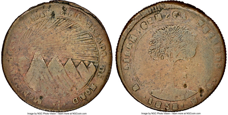 State of Honduras "HOND" 8 Reales 1858 T-FL VF20 Brown NGC, Tegucigalpa mint, KM...