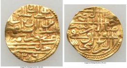 Ottoman Empire. Suleyman I (AH 926-974 / AD 1520-1566) gold Sultani AH 926 (AD 1520/1521) VF (Bent), Halab mint (in Syria), A-1317. 19.2mm. 3.19gm. 
...