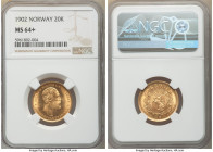 Oscar II gold 20 Kroner 1902 MS64+ NGC, Kongsberg mint, KM355. Shimmering luster great eye appeal. 

HID09801242017

© 2020 Heritage Auctions | Al...