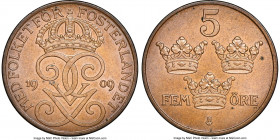 Gustaf V "Small Cross" 5 Ore 1909 MS64 Brown NGC, Stockholm mint, KM779.1. Small cross variety. 

HID09801242017

© 2020 Heritage Auctions | All R...