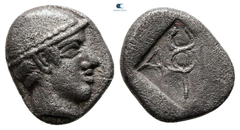 Thrace. Ainos circa 474-449 BC. 
Diobol AR

11 mm, 1,31 g



very fine