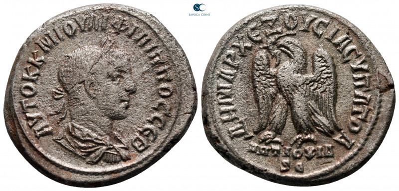 Seleucis and Pieria. Antioch. Philip II AD 247-249. 
Billon-Tetradrachm

26 m...