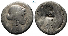 P. Clodius M.f. Turrinus 42 BC. Rome. Brockage Denarius AR