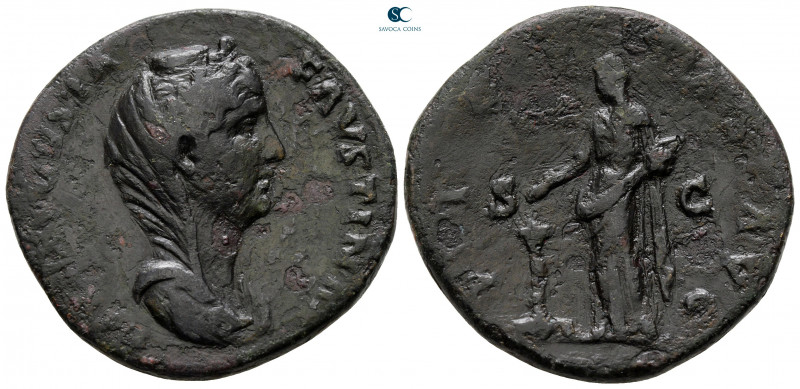 Diva Faustina I AD 140-141. Rome
Sestertius Æ

31 mm, 22,37 g



nearly v...