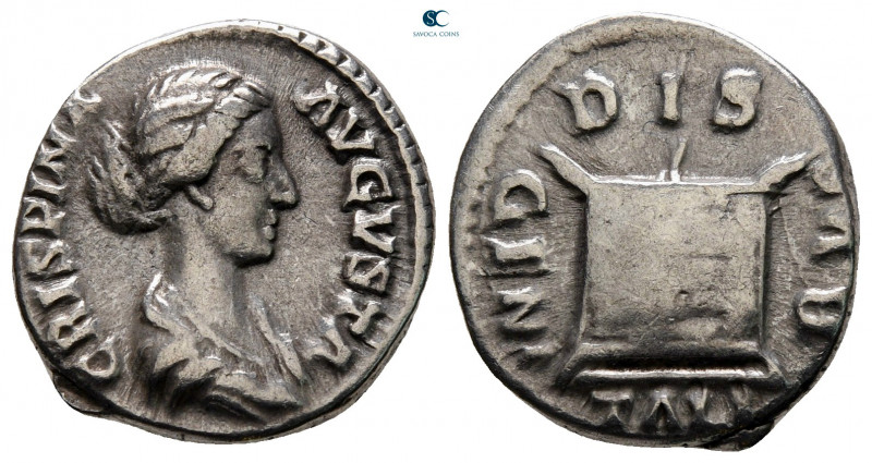 Crispina. Augusta AD 178-182. Rome
Denarius AR

16 mm, 3,22 g



very fin...