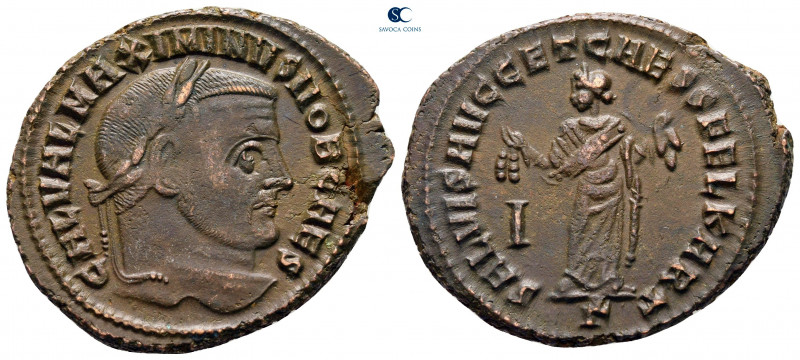 Maximinus II Daia, as Caesar AD 305-308. Carthage
Follis Æ

26 mm, 9,45 g

...