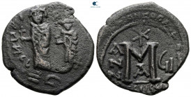 Heraclius, with Heraclius Constantine and Heraclonas AD 610-641. Seleucia Isauriae. Follis or 40 Nummi Æ