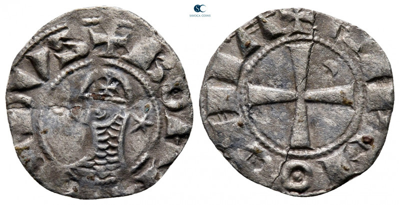 Principality of Antioch. Antioch. Bohemond III AD 1163-1201. 
Denier AR

17 m...