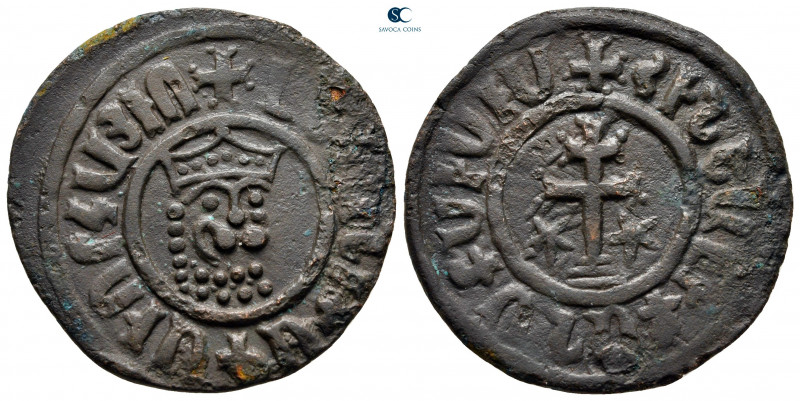 Cilician Armenia. Royal. Levon I AD 1198-1219. 
Tank Æ

29 mm, 7,10 g



...