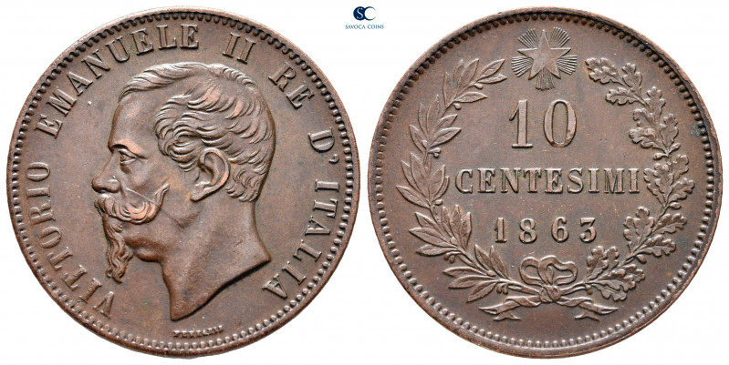 Italy. Vittorio Emanuele II AD 1861-1878.
10 Centesimi CU

30 mm, 10,02 g

...