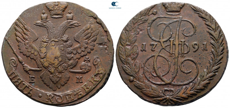 Russia. Ekaterinenburg. Katherina II AD 1762-1796.
5 Kopeks 1791

42 mm, 41,8...