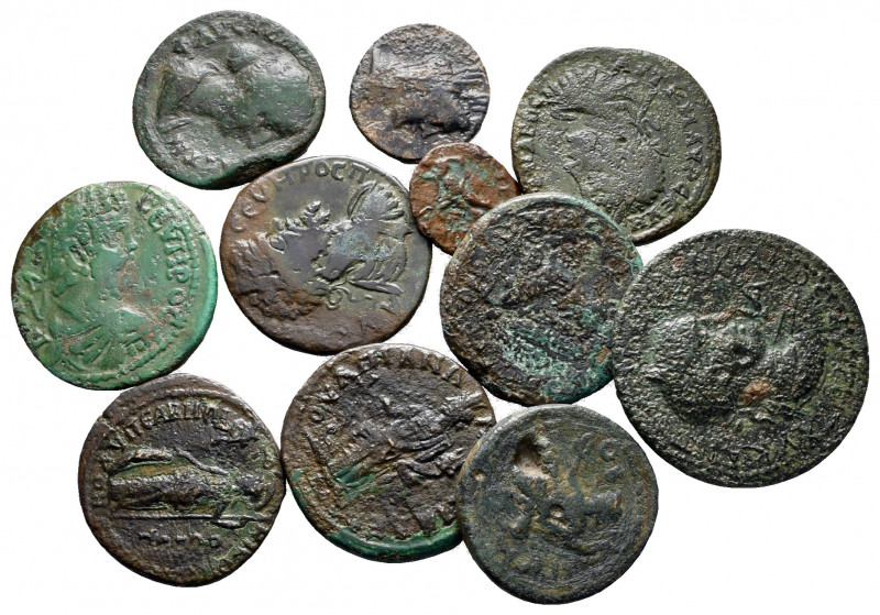 Lot of ca. 11 roman provincial bronze coins / SOLD AS SEEN, NO RETURN! 

nearl...