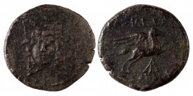 SELEUKID KINGS OF SYRIA. Alexander I Balas, 152-145 BC. Ae (bronze, 1.91 gm 13 mm), Antiochia on the Orontes. Aegis with gorgoneion. Rev. BAΣIΛEΩΣ - A...