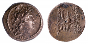 SELEUKID KINGS of SYRIA. Tryphon, 142-138 BC. Ae (bronze, 4.84 g, 18 mm), Antioch. Diademed head of Tryphon to right. Rev. ΒΑΣΙΛΕΩΣ ΤΡΥΦΟΝΟΣ ΑΥΤΟΚΡΑΤΟ...