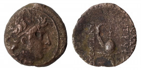 SELEUKID KINGS of SYRIA. Tryphon, 142-138 BC. Ae (bronze, 4.93 g, 18 mm), Antioch. Diad emed head of Tryphon to right. Rev. ΒΑΣΙΛΕΩΣ ΤΡΥΦΟΝΟΣ ΑΥΤΟΚΡΑΤ...