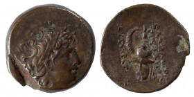 SELEUKID KINGS of SYRIA. Tryphon, 142-138 BC. Ae (bronze, 6.18 g, 18 mm), Antioch. Diademed head of Tryphon to right. Rev. ΒΑΣΙΛΕΩΣ ΤΡΥΦΟΝΟΣ ΑΥΤΟΚΡΑΤΟ...
