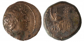 SELEUKID KINGS of SYRIA. Tryphon, 142-138 BC. Ae (bronze, 5.20 g, 18 mm), Antioch. Diademed head of Tryphon to right. Rev. ΒΑΣΙΛΕΩΣ ΤΡΥΦΟΝΟΣ ΑΥΤΟΚΡΑΤΟ...