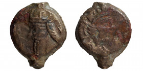 KINGS OF PARTHIA. Vologases IV, circa 147-191. Dichalkon (bronze, 2.86 g, 17 mm), Seleukeia on the Tigris, SE 475 = 163/4. Diademed bust of Vologases ...