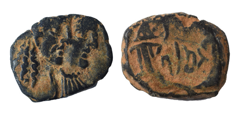 NABATAEA. Rabbel II, with Gamilat. AD 70-106. Ae (bronze, 2.95 g, 17 mm). Petra....