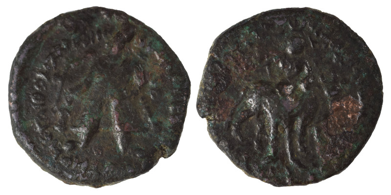 INDIA, Kushan Empire. Vima Kadphises, circa 100-128. Drachm (bronze, 4.28 g, 18 ...