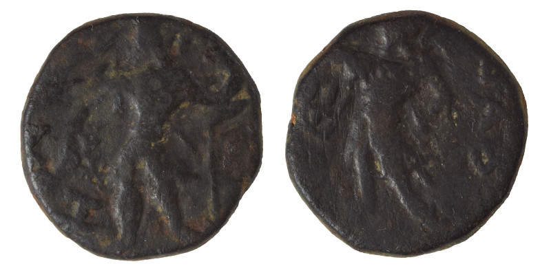 INDIA, Kushan Empire. Kanishka I, circa 127-152. Drachm (bronze, 4.83 g, 17 mm)....