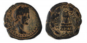 COMMAGENE. Zeugma. Antoninus Pius, 138–161. Ae (bronze, 10.80 g, 24 mm). ΑΥΤο ΚΑΙ ΤΙ ΑΛΙ ΑΔΡΙ ΑΝΤⲰΝƐΙΝοϹ ϹƐΒ ƐΥϹΒΑΙϹ Radiate head of Antoninus right. ...