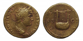 Hadrian, 117-138. As (orichalcum, 8.11 g, 23 mm), Rome, for circulation in Syria, circa 124-125. HADRIANVS AVGVSTVS Laureate, draped and cuirassed bus...