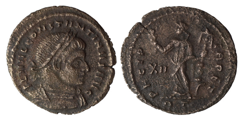 Constantine I, 307/310-337. Follis (bronze, 1.40 g, 17 mm), Rome, struck 312-313...