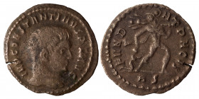 Constantine I, 307/310-337. Half Follis (bronze, 1.52 g, 18 mm), Rome, struck 313. IMP CONSTANTINVS P F AVG Bare head of Constatine I to right. Rev. F...