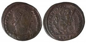 Constantine I, 307/310-337. Follis (bronze, 3.34 g, 21 mm), Constantinople, struck 328-329. CONSTANTINVS MAX AVG Laurel and rosette-diademed, draped, ...