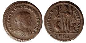 Constantine I, 307/310-337. Nummus (Bronze, 4.03 g, 19 mm), Nicomedia. IMP C FL VAL CONSTANTINVS P F AVG: Bust of Constantine I, radiate, draped, cuir...