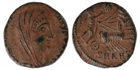 Divus Constantine I, died 337. Follis (Bronze, 1.72 g, 14 mm), Antioch. DV CONSTANTINVS P T AVGG Veiled head of Divus Constantine I to right. Rev. Div...